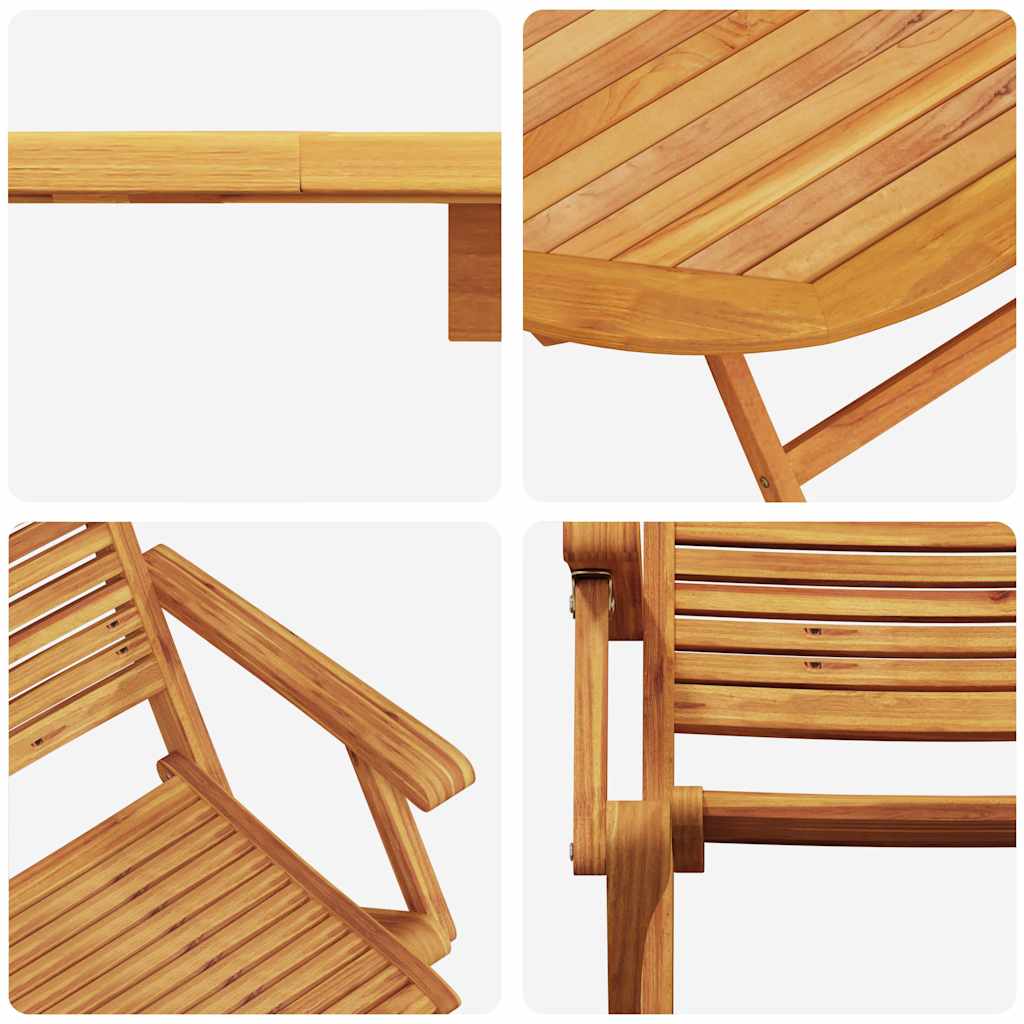 vidaXL Garden Dining Set Folding 5 pcs Brown Solid Acacia Wood