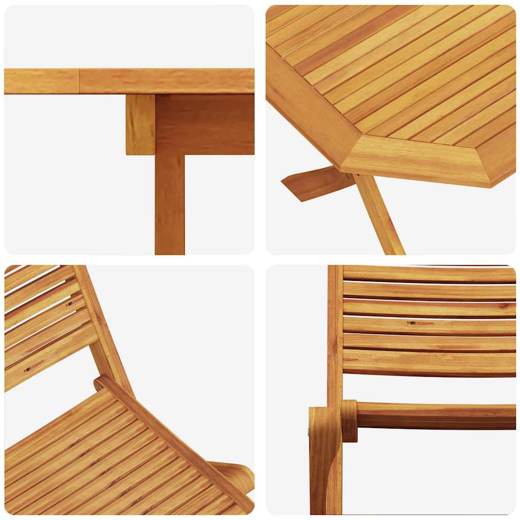 vidaXL Garden Dining Set 5 pcs Brown Solid Acacia Wood