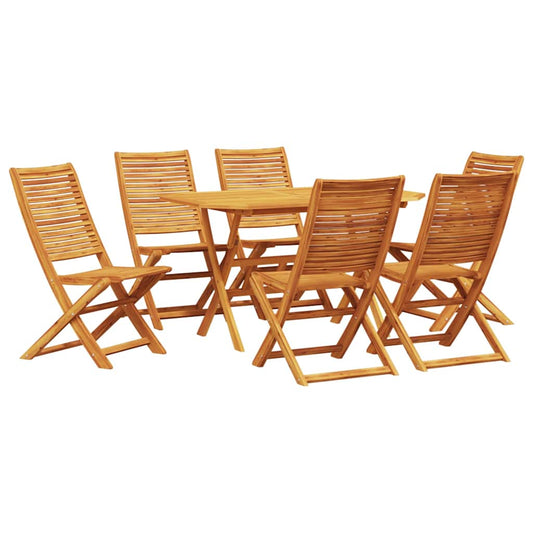 vidaXL Garden Dining Set Folding 7 pcs Brown Solid Acacia Wood