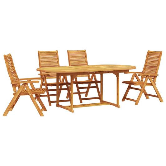 vidaXL Garden Dining Set Folding 5 pcs Brown Solid Acacia Wood
