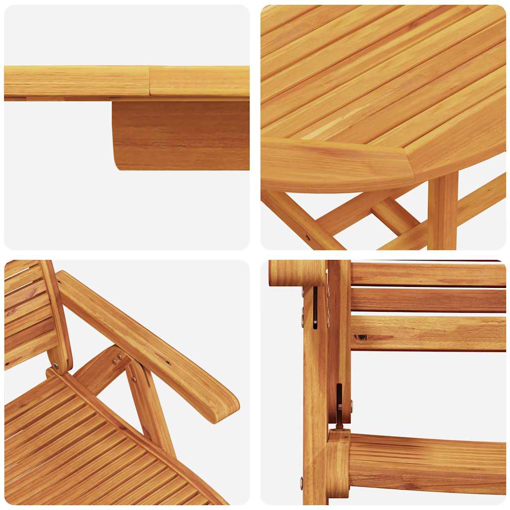 vidaXL Garden Dining Set 7 pcs Brown Solid Acacia Wood