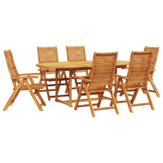 vidaXL Garden Dining Set Folding 7 pcs Brown Solid Acacia Wood