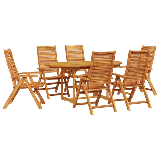 vidaXL Garden Dining Set Folding 7 pcs Brown Solid Acacia Wood