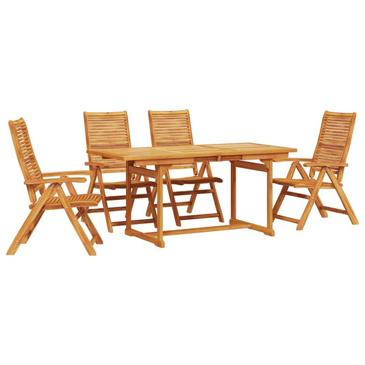 vidaXL Garden Dining Set Folding 5 pcs Brown Solid Acacia Wood