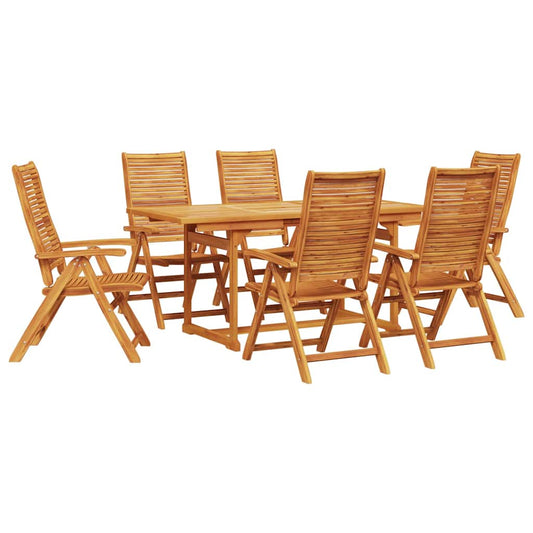 vidaXL Garden Dining Set Folding 7 pcs Brown Solid Acacia Wood
