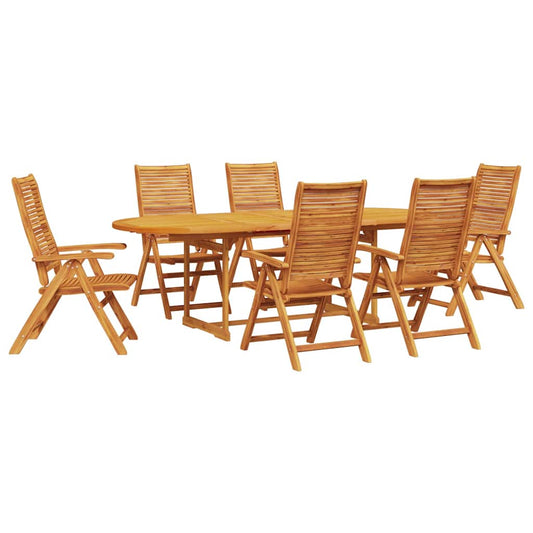 vidaXL Garden Dining Set Folding 7 pcs Brown Solid Acacia Wood
