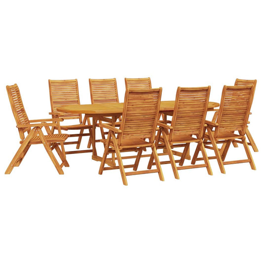 vidaXL Garden Dining Set Folding 9 pcs Brown Solid Acacia Wood