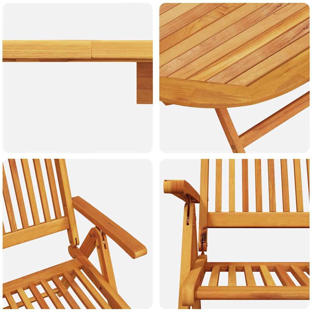 vidaXL Garden Dining Set 7 pcs Brown Solid Acacia Wood
