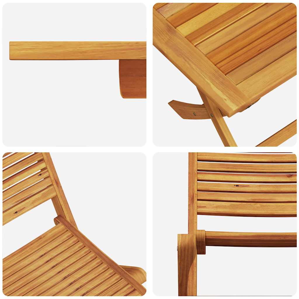 vidaXL Garden Dining Set Folding 5 pcs Brown Solid Acacia Wood