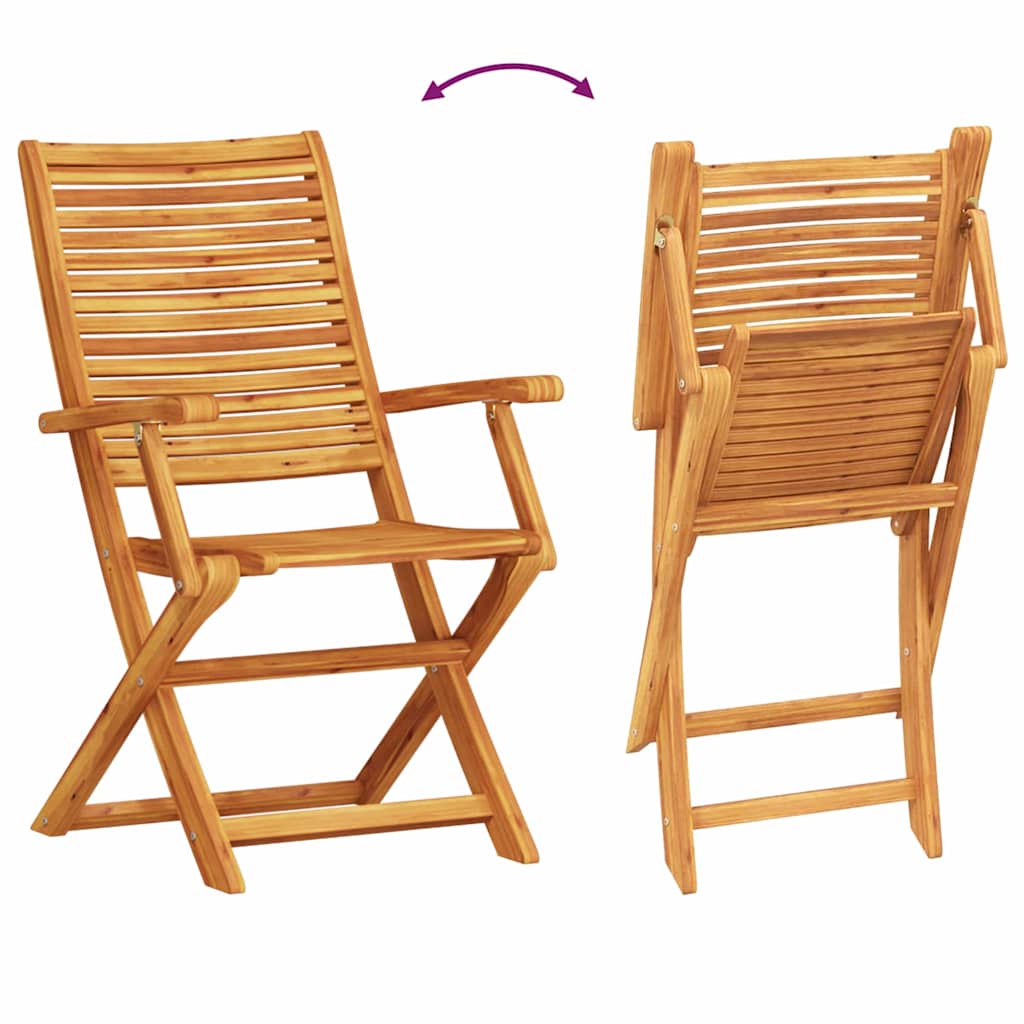 vidaXL Garden Dining Set Folding 5 pcs Brown Solid Acacia Wood