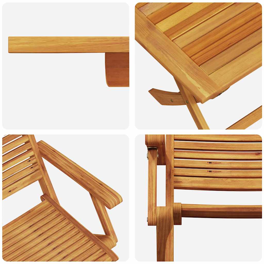 vidaXL Garden Dining Set Folding 7 pcs Brown Solid Acacia Wood