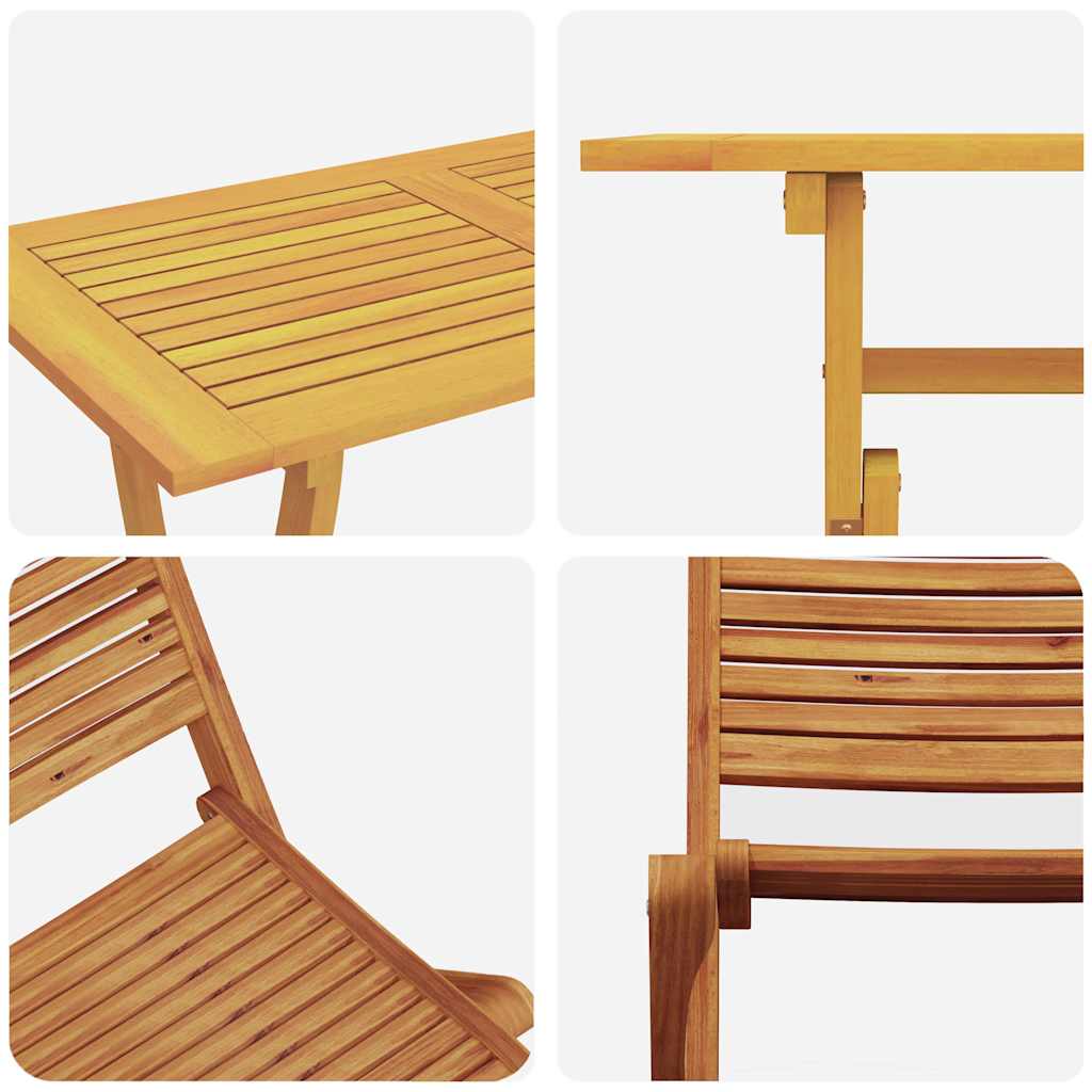 vidaXL Garden Dining Set 5 pcs Brown Solid Acacia Wood