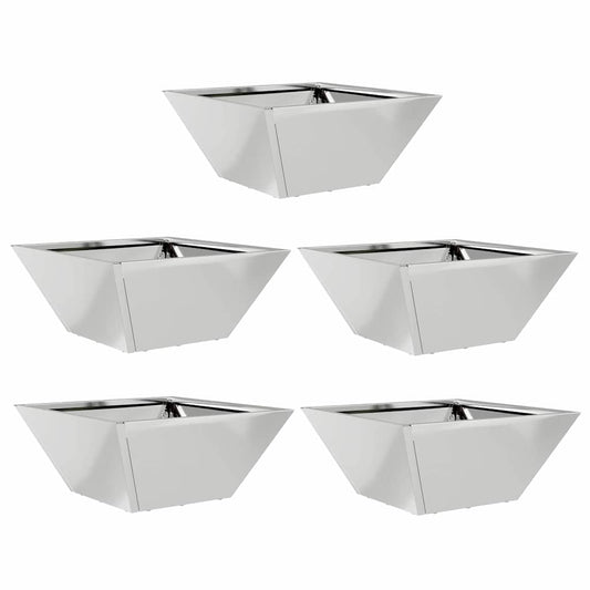 vidaXL Garden Planter 5 pcs Silver 35 x 35 x 15 cm Galvanised Steel