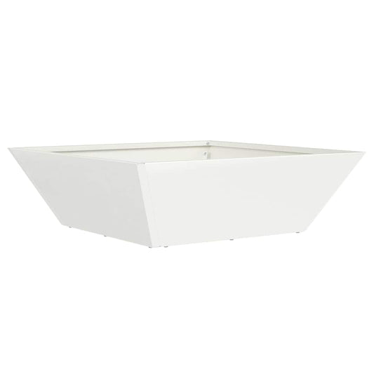 vidaXL Garden Planter White 50 x 50 x 15 cm Cold-rolled Steel