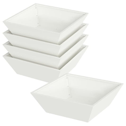 vidaXL Garden Planter 5 pcs White 50 x 50 x 15 cm Cold-rolled Steel