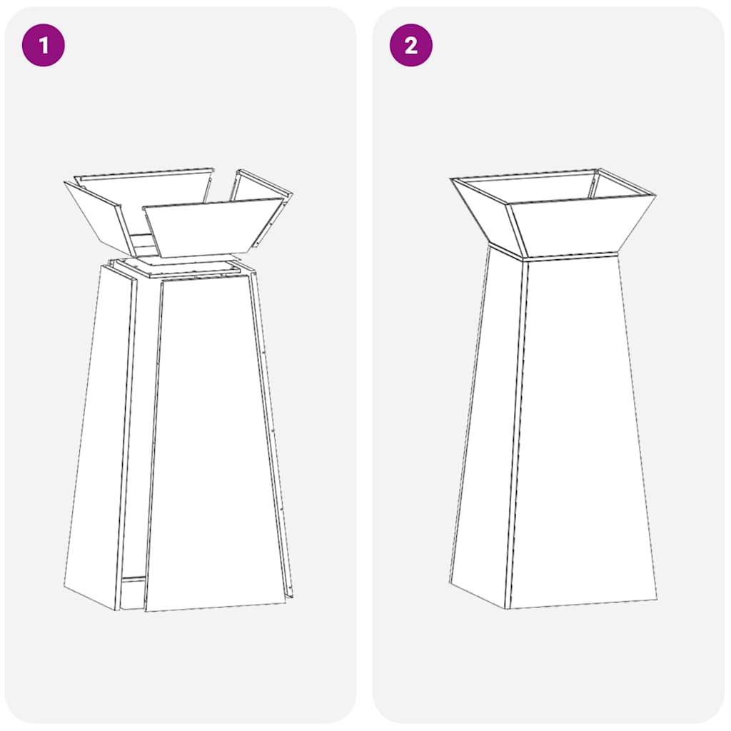 vidaXL Pillar Planter 2 pcs Olive 40 x 40 x 100 cm