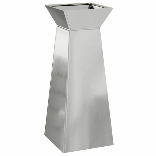 vidaXL Pillar Planter Silver 40 x 40 x 100 cm