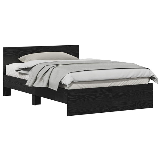 vidaXL Bed Frame Black Oak 193 x 125 x 70 cm Engineered Wood
