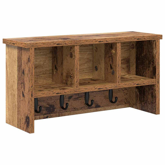 vidaXL Wall-Mounted Coat Rack Old Wood 50 x 16 x 26 cm Engineered wood