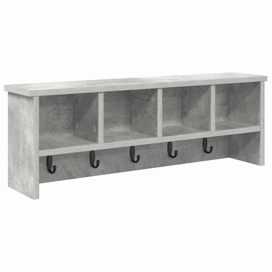 vidaXL Wall-Mounted Coat Rack with Shelf Concrete Grey 75 x 16 x 26 cm