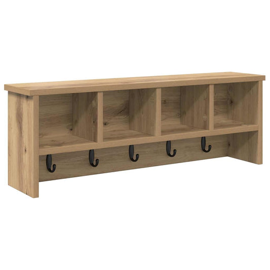 vidaXL Wall-Mounted Coat Rack with Shelf Artisan Oak 75 x 16 x 26 cm