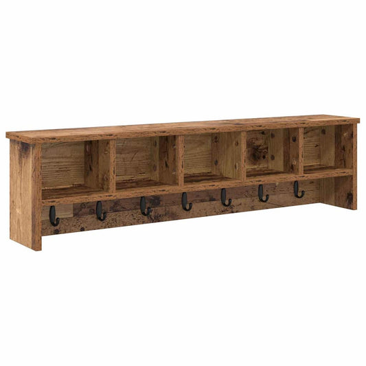 vidaXL Wall-Mounted Coat Rack with Shelf Old Wood 100 x 16 x 26 cm