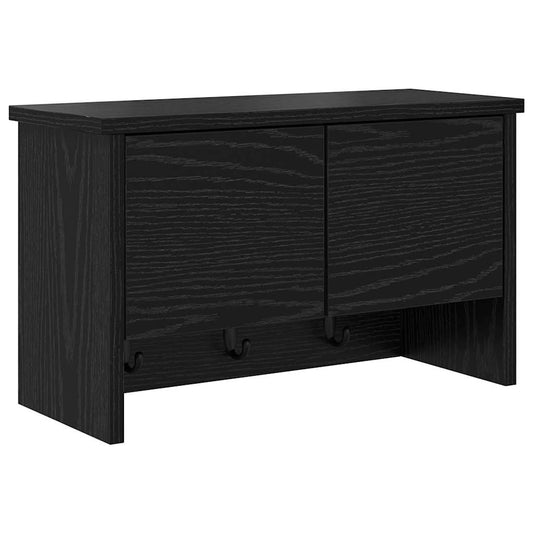 vidaXL Wall-Mounted Coat Rack with Shelf Black Oak 50 x 20 x 30 cm