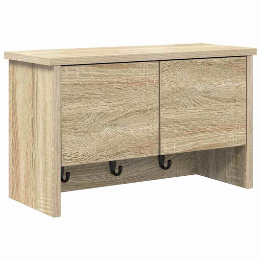 vidaXL Wall-Mounted Coat Rack with Shelf Sonoma Oak 50 x 20 x 30 cm