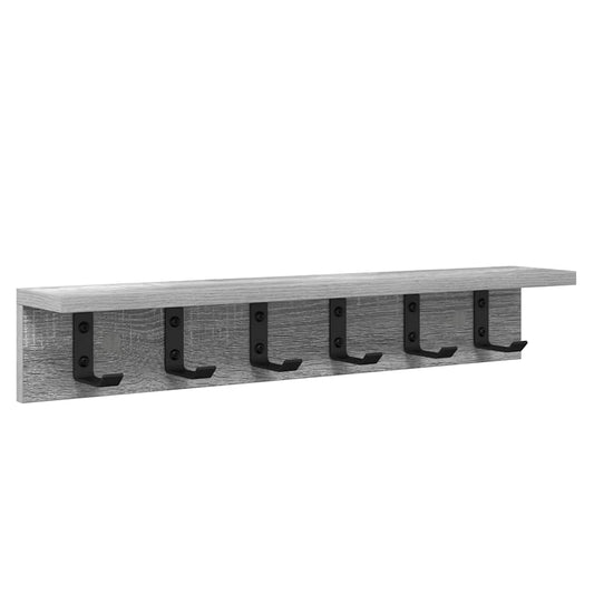 vidaXL Wall-Mounted Coat Rack Grey Sonoma 60 x 10.5 x 10.5 cm