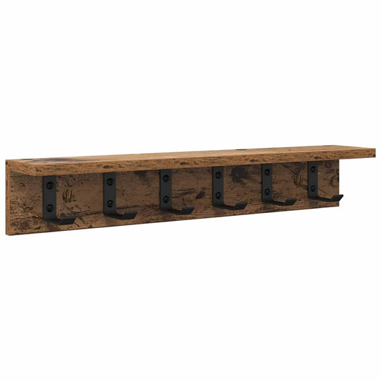 vidaXL Wall-Mounted Coat Rack Old Wood 60 x 10.5 x 10.5 cm