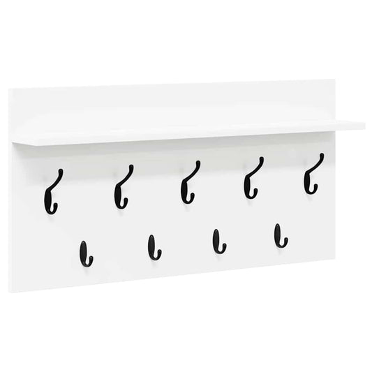 vidaXL Wall-Mounted Coat Rack White 80 x 40 x 12 cm Engineered wood