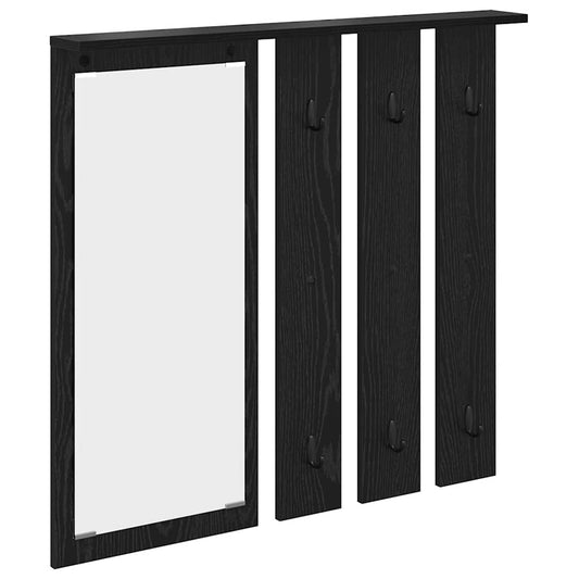 vidaXL Wall-Mounted Coat Rack with Shelf Black oak 84 x 10 x 80 cm