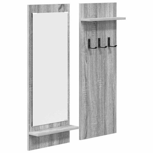 vidaXL Wall-Mounted Coat Rack with Shelf Grey Sonoma 70 x 10 x 90 cm