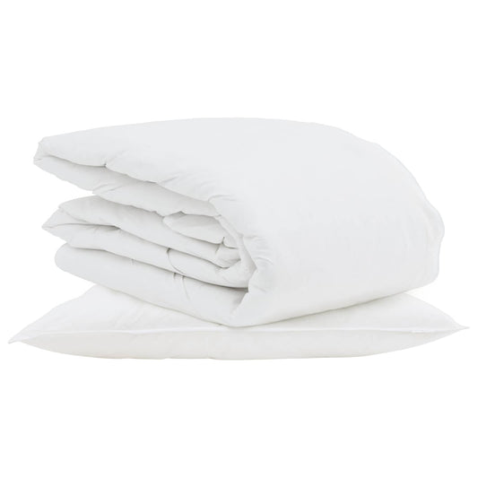 vidaXL Summer Duvet with Pillow 2 pcs White Down Feather