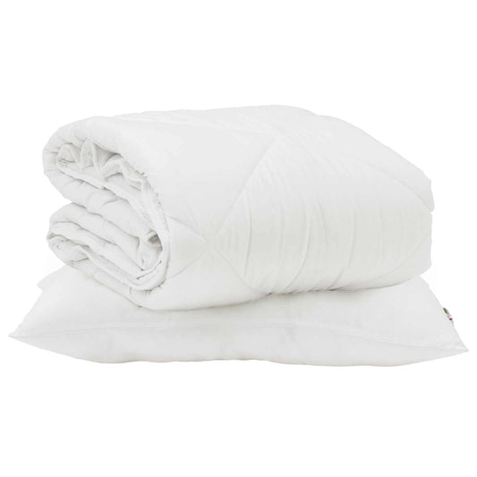 vidaXL Summer Duvet with Pillow 2 pcs White Microfiber