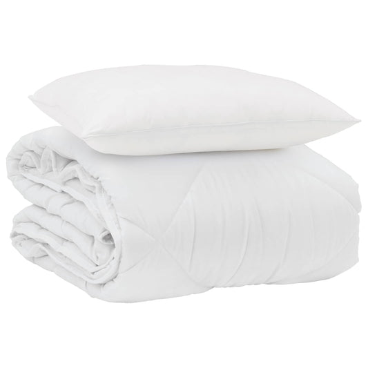 vidaXL Summer Duvet with Pillow 2 pcs White Microfiber