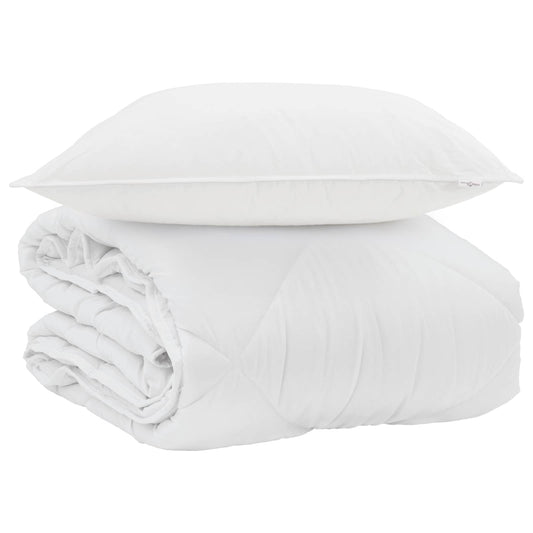 vidaXL Summer Duvet with Pillow 2 pcs White Microfiber
