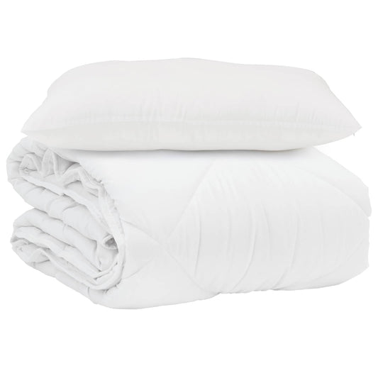 vidaXL Summer Duvet with Pillow 2 pcs White Microfiber