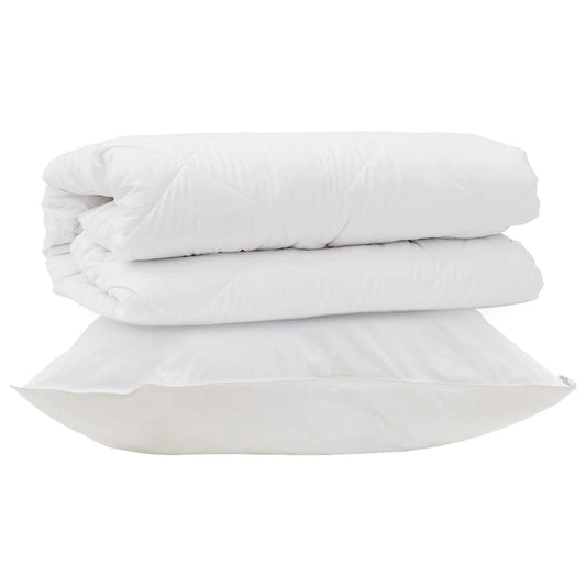vidaXL Duvet Set with Pillow 2 pcs White Microfibre