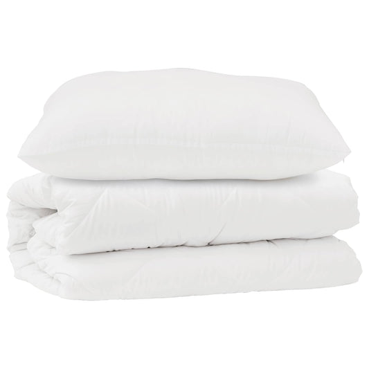 vidaXL Duvet Set with Pillow 2 pcs White Microfibre