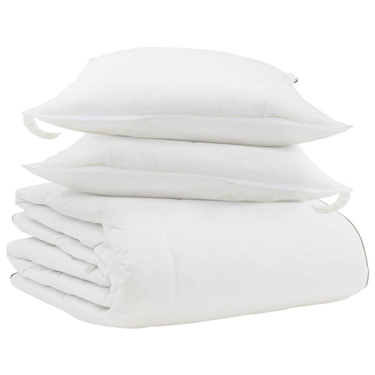 vidaXL Winter Duvet with Pillow 3 pcs White Down Feather