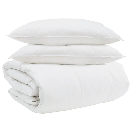 vidaXL Duvet Set with Pillow 3 pcs White Down Feather
