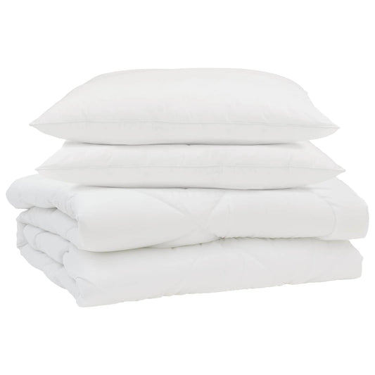 vidaXL Summer Duvet with Pillow 3 pcs White Microfibre