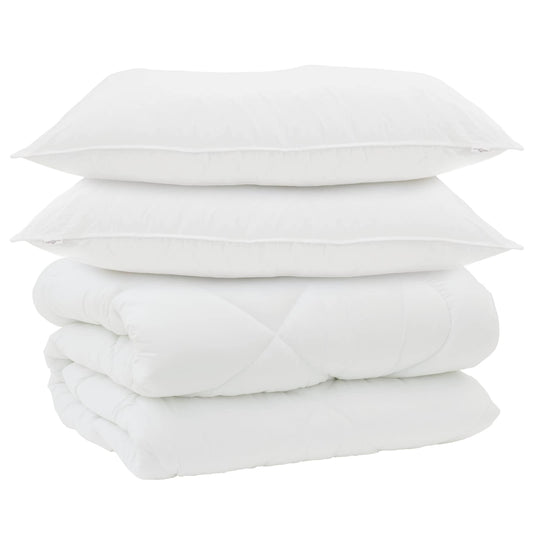 vidaXL Winter Duvet with Pillow 3 pcs White Microfiber
