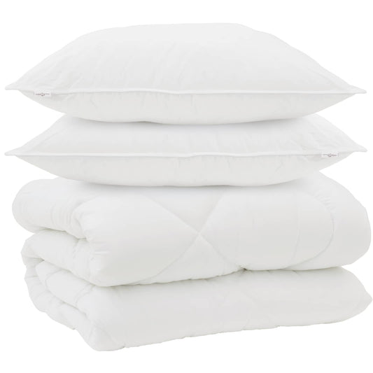 vidaXL Winter Duvet with Pillow 3 pcs White Microfiber