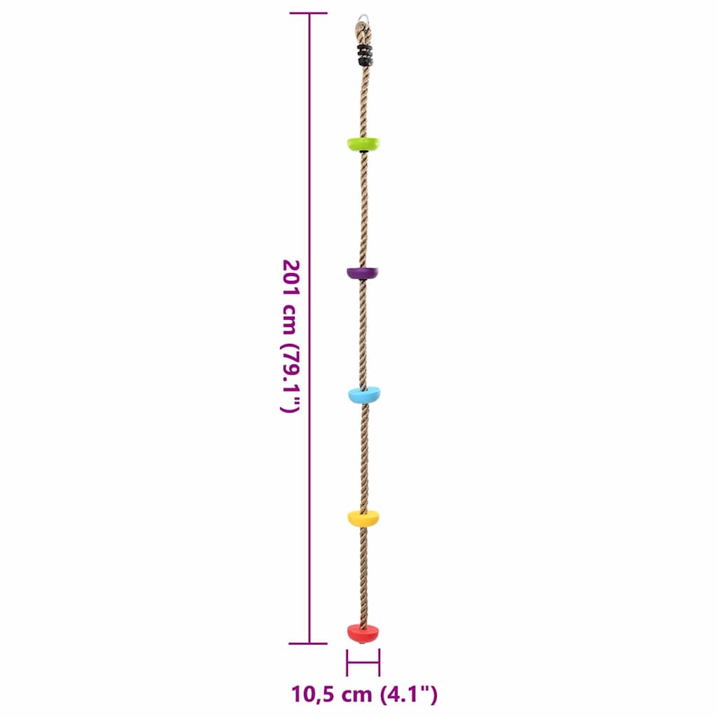 vidaXL Climbing Rope Multicolour 10.5 x 10.5 x 201 cm Polyester