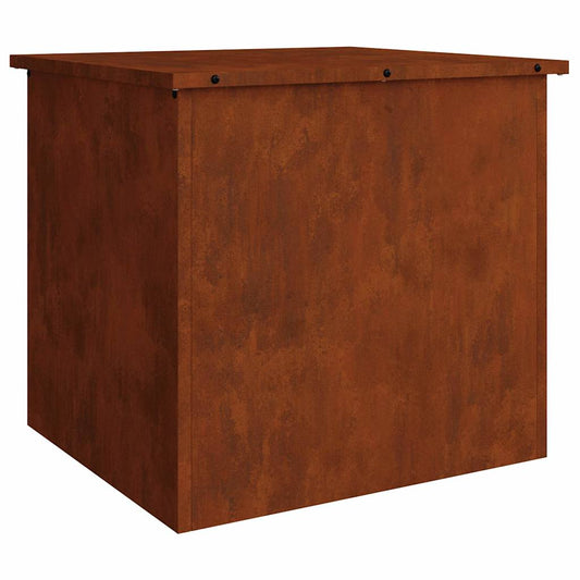 vidaXL Garden Storage Cushion Box Steel 55 x 50.5 x 50 cm 220 Rusty