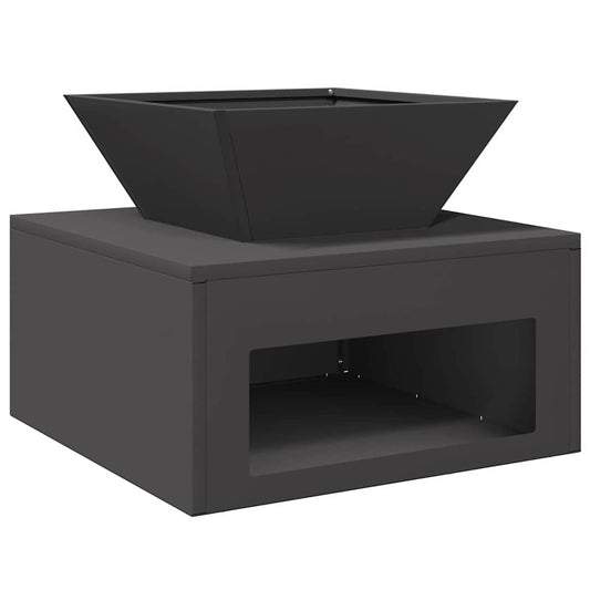 vidaXL Fire Pit Black 50 x 50 x 40 cm Steel