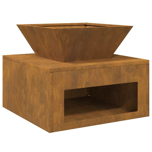 vidaXL Fire Pit Rusty 50 x 50 x 40 cm Weathering steel