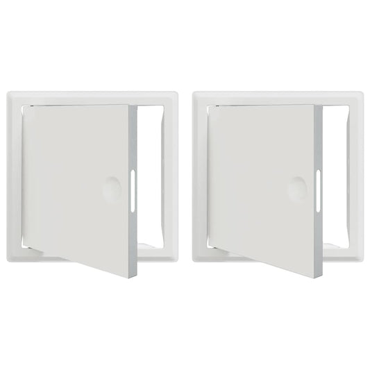 vidaXL Access Panel 2 pcs White 23 x 23 x 3 cm Steel